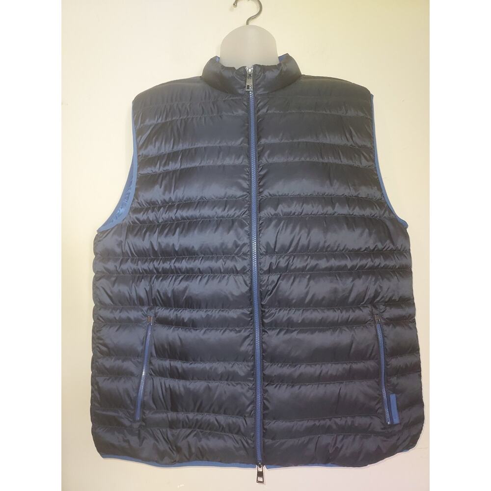 Michael Kors Men's Puffer Vest XXL Full Zip Lightweight Down Polyester Navy